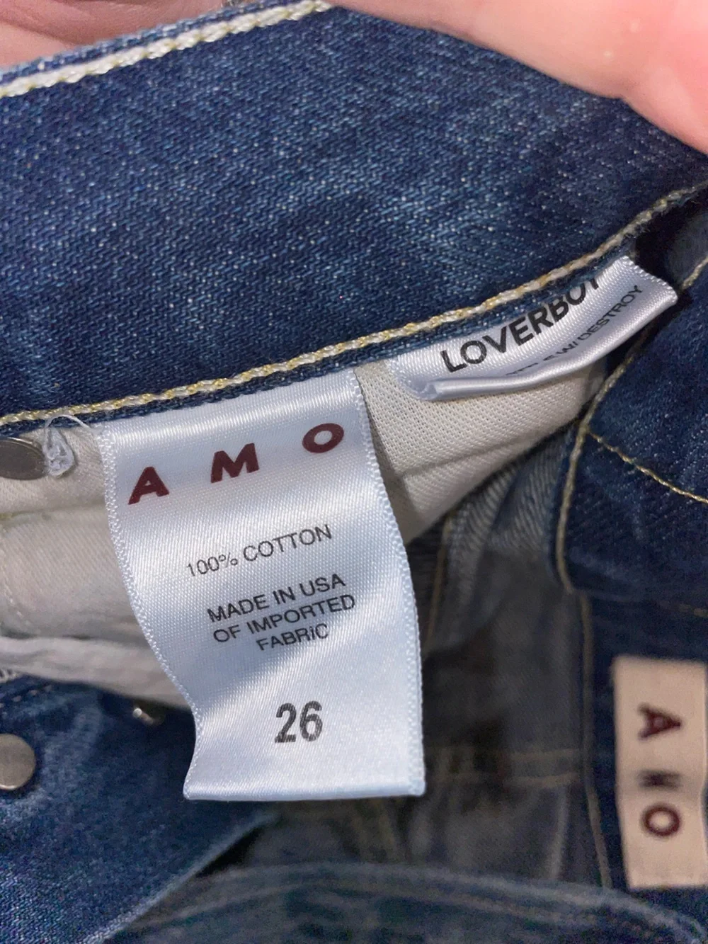 AMO Blue Denim Loverboy Cutoff Shorts